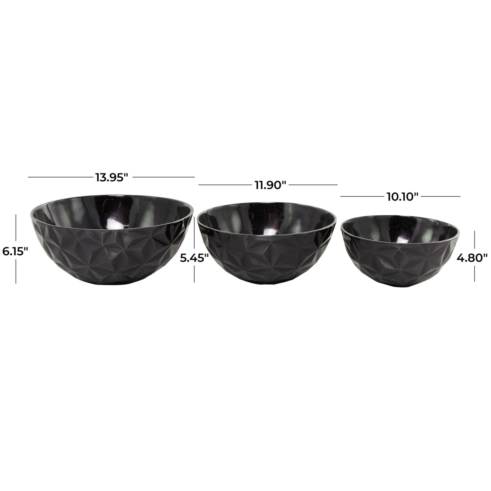 Metal Faceted Decorative Bowl Set